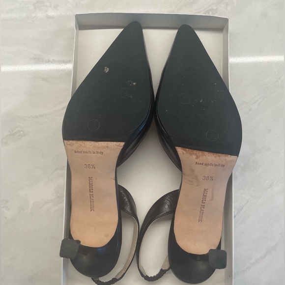 Manolo Blahnik Carolyne Slingback in Chocolate Brown - Picture 3 of 4